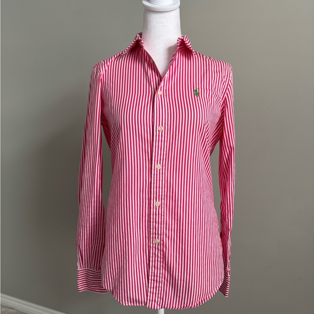 Ralph Lauren Pink Striped Button-Up Shirt